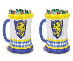 Beistle 54079 Aufblasbarer Bierkrug 46 x 69 cm 2er-Set Blau/Weiß/Gelb