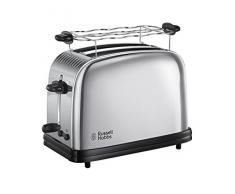 Russell Hobbs Toaster Victory, 2 extra breite Toastschlitze, inkl. Brötchenaufsatz, 6 einstellbare Bräunungsstufen + Auftaufunktion, Schnell-Toast-Technologie, 1670W, 23310-56, Edelstahl