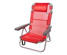 Aktive 53971 Klappstuhl aus Aluminium, Beach, 108 x 60 x 82 cm, Rot