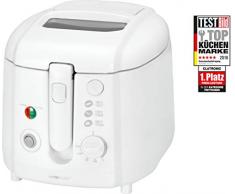 Clatronic FR 3390 Fritteuse, 2 Liter, Cool-Touch-Gehäuse, großer Frittierkorb, Sprungdeckel mit Sichtfenster (abnehmbar), 2 Kontrollleuchten