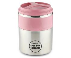 Pioneer Thermo-Speisebehälter 1,5 L Edelstahl Doppelwandig 2-in-1 mit Extra Breiten Öffnung, Isolier Lunch-Box für Suppe/Essen 4 Stunden Heiß 8 Stunden Kühl Auslaufsicher BPA-Frei – Rosa