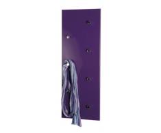 HAKU Möbel 42890 Wandgarderobe 80 x 5,5 x 30 cm, brombeer / chrom / nickel