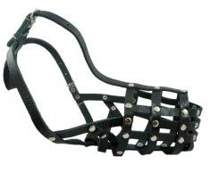 Sicherer Leder Mesh Korb Maulkorb # 13 schwarz – Deutscher Schäferhund, Labrador, Husky, Retriever (Umfang 31,1 cm Schnauze Länge 12,1 cm)