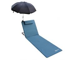 Homecall Gepolsterte, schnell trocknende Strandmatte mit Sonnenschirm, XXL - (Blau)