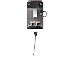 Melitta Avanza F270-100 Kaffeevollautomat mit integriertem Milchsystem, mystic titan + Milchlanze für Kaffeevollautomaten, Edelstahl, Schwarz