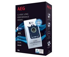 AEG GR201S s-bag Staubbeutel Classic Long Performance (4 Staubsaugerbeutel für dauerhaft hohe Saugleistung, optimale Filtration, Hygieneverschluss, 60% mehr Saugkraft, weiß)