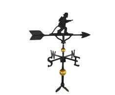 Montague Metall Produkte 32 Deluxe Wetterfahne mit Satin schwarz Feuerwehr Ornament