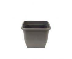 greemotion Pflanzkübel Pia Anthrazit-Grau - Blumentopf 23x23cm - 7L Blumenkübel Eckig - Übertopf UV-beständiger Kunststoff - Pflanztopf frostsicher - Pflanzgefäß mit Bodenlöchern - Pflanzen-Zubehör