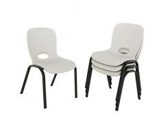 Lifetime 80383 Kinderstuhl zum Stapeln (4er-Pack), mandelfarben