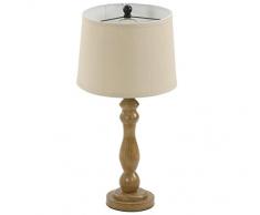 Dehner Lampe Eastham, Ø 35,5 cm, Höhe 77 cm, Holz, braun