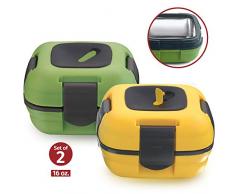 Pinnacle Lunch-Box für Erwachsene und Kinder, isoliert, auslaufsicher, Thermo-Lunch-Behälter mit Wärmeablassventil, 473 ml, 2 Stück Grün/Gelb
