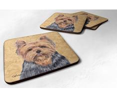 Caroline s Treasures sc9123fc Yorkie Schaumstoff Untersetzer (4 Stück), 8,9 cm H x 8,9 cm W, multicolor
