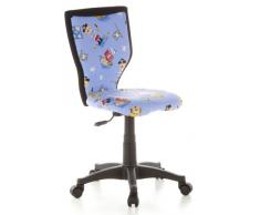 hjh OFFICE 670080 Kinder-Schreibtischstuhl KIDDY LUX Stoff-Bezug Hellblau Piraten Drehstuhl Ergonomisch