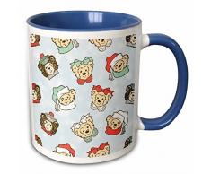 3dRose 261994_6 Mug Becher, keramik, blau/weiß