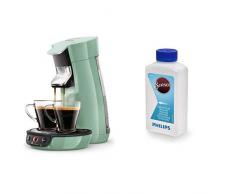 Philips Senseo Viva Cafe HD6563/10 Kaffeepadmaschine (Crema plus, Kaffee-Stärkeeinstellung), grün mit Flüssigentkalker CA6520/00