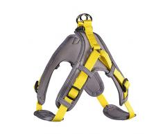 HUNTER Neopren Vario Quick Geschirr für Hunde, Nyon, Neopren gepolstert, reflektierend, XS, gelb/grau