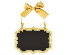 amscan 241445 Small Gold Glitter Mounted Chalkboard 14cm x 10cm x 0.7cm-1 Pc Kreidetafel mit Glitzer, klein, 14 x 10 x 0,7 cm, goldfarben