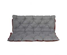 Bankauflage mit Rückenteil Sitz und Rückenkissen mit Bänder ca. 120x98 cm Polsterauflage grau