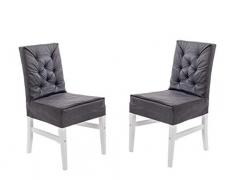 Ambientehome 2 weiße Stühle mit schwarzen Hussen Serie Marihamn, Sehr edel