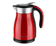 Vektra VEK-1501R Vakuumisolierter Wasserkocher 1,5 L Edelstahl Doppelwandig EU-Stecker, Thermoskanne 2in1 Warmhaltefunktion BPA-Frei Kabellos Sicherheitsverriegelung - Rot