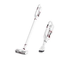 PUPPYOO T10 Home beutel- und kabelloser Staubsauger (250 W bürstenloser Motor mit 17,5 Kpa starke Saugkraft/Handstaubsauger mit Lithium-Ionen Akku) Weiß & Rot