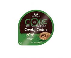 Wellness CORE Chunky Centers, Hundefutter nass getreidefrei, hoher Fleischanteil, Lamm, Pute und Grünkohl, 6 x 170 g Schalen