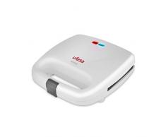 Ufesa SW7855 SW7855-Sandwichtoaster, 750 W, für 2 Sandwiches, antihaftbeschichtete Grillplatten, Betriebs-und Temperaturanzeige, Sicherheitsverschluss für Platten, Weiß
