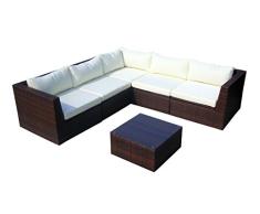 Baidani Design Rattan Lounge Garnitur Surprise, braun meliert