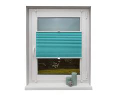 Beyond Drape Plissee Türkis 90x130 cm verspannt ohne Bohren Klemmträger bis 27mm Fertigplissee Sichtschutz