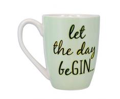 Paladone PP4863 Lustige Kaffeetasse Let the Day Be Gin mit einem sehr unvergesslichen Zitat Say What You See-Ideal für Büro, Zuhause & perfektes Geschenk, keramik, grün