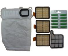 Mister vac A923 18 Staubsaugerbeutel Vlies geeignet Vorwerk Kobold VK 135/136 / drei Hepa Filter/Motorfilter / 10 Duftstäbchen, grün