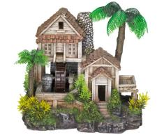 Nobby 28329 Aquarium Dekoration Aqua Ornaments Holzhaus mit Pflanzen 24.5 x 18 x 22 cm