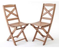 Ambientehome Klappstuhl Faltstuhl Balkonstuhl Massivholz Lotta, braun, 2-teiliges Set
