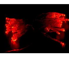 Akord Lichterkette mit 20 LED-Lichtern, 200 x 1,8 x 1,8 cm, Rot
