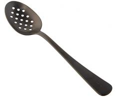 AmazonUkkitchen Mercer Kochlöffel, perforierte Schüssel, Edelstahl, 7 Stück, edelstahl, Schwarz, 27.8 x 4.0 x 2.5 cm