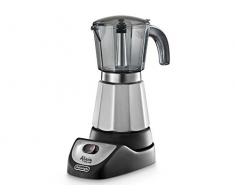 DeLonghi Alicia Plus EMKM6.B Mokkakanne (360° drehbar, 550 W) Silber-Schwarz