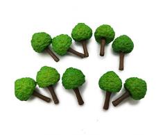 Armena Baum Miniatur Figuren Garten Deko Figuren-10 Stück Kleiner Mikrolandschaft Tischdekoration Höhe 1.5cm, Grün