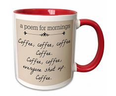 3dRose 220073_5 Mug Becher, keramik, rot/weiß