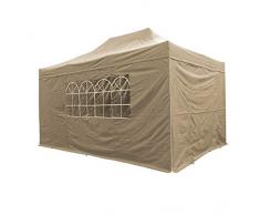 AirWave Pavillon Essential, Pop-Up-Unterstand mit Seiten, wasserdicht, 3 x 4,5 m, Beige