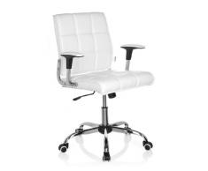 hjh OFFICE 719010 Bürostuhl Drehstuhl ERNESTO Kunstleder weiÃ, Designklassiker, ideal für das Home Office oder Büro, Schreibtischstuhl ergonomisch, Büro Sessel, Drehstühle, Chefsessel