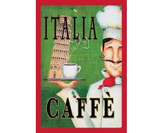 Schatzmix Italia Caffe italienisches Kaffee Pisa Metal Sign deko Sign Garten Blech