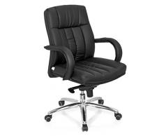 hjh OFFICE 724250 Chefsessel Bürostuhl XXL G 100 Kunstleder schwarz, bequeme dicke Polsterung, mittelhohe Rückenlehne, feste Armlehne, Drehstuhl, Bürostuhl Sessel, Chefsessel ergonomisch, Chefsessel 150Kg