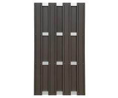 EVERFLOOR Garten Zaun Sichtschutz Zäune WPC mit Alu Streben 90 x 180 cm