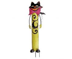 Design Toscano Halloween Halloween Blackie die Katze dem Spiel aus, Metallelemente, mehrfarbige,