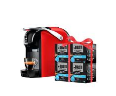 Bialetti Espressokocher Break (super kompakt) für Kapseln aus Aluminium Bialetti System Coffee dItalia, Red + 64 Kaffeekapseln gratis