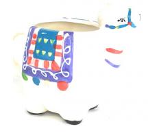 Kaffeebecher Llama aus Steingut, für heiße Getränke, handbemalt