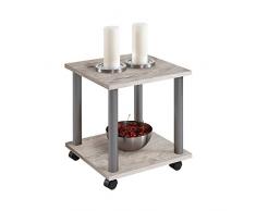 FMD Möbel Jango 11 Beistelltisch auf Rollen, Holz, sandeiche, 40 x 40 x 44.5 cm