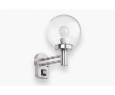 Edelstahl Wandlampe mit Bewegungsmelder transparent