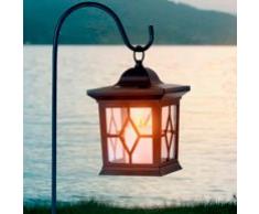 Globo Metall/Kunststoff LED IP44 Solar Laterne für den Außenbereich, Schwarz