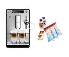 Melitta E 957-103 Kaffeevollautomat Caffeo Solo & Perfekt Milk (Cappuccinatore) silber + Melitta 6er Pflegeset